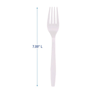 Heavyweight Polypropylene Cutlery, Fork, White, 1000/Carton