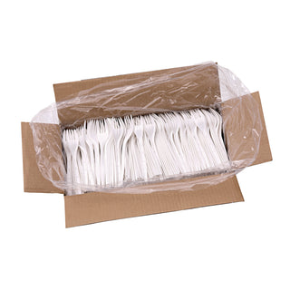 Heavyweight Polypropylene Cutlery, Fork, White, 1000/Carton