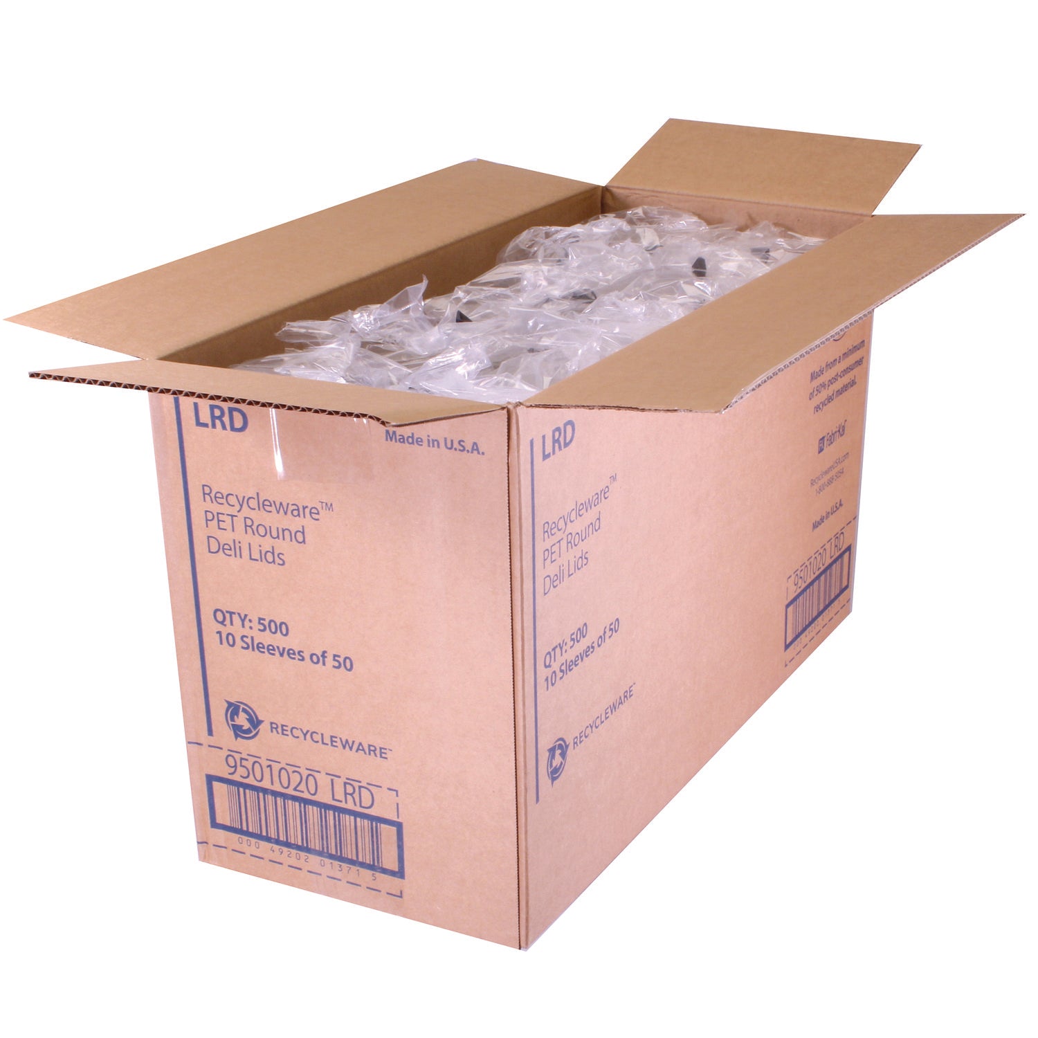 Flat Plug Fit Plas Cntnr Lid F/8-32Oz Cle 10/50
