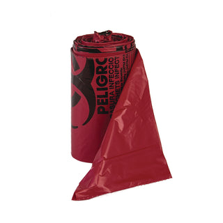 Institutional Low-Density Infectious Waste Can Liners, 10 gal, 1.3 mil, 24" x 23", Red, 25 Bags/Roll, 10 Rolls/Carton