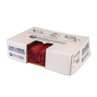 Institutional Low-Density Infectious Waste Can Liners, 10 gal, 1.3 mil, 24" x 23", Red, 25 Bags/Roll, 10 Rolls/Carton