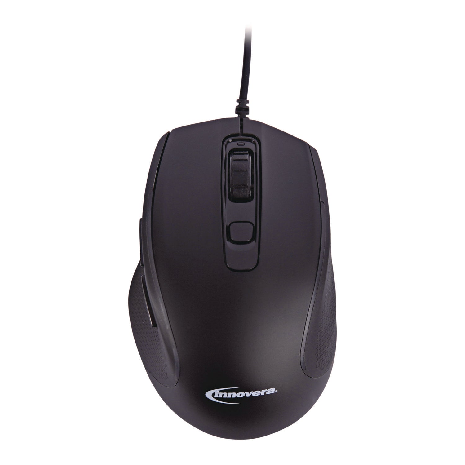 Full-Size Wired Optical Mouse, USB 2.0, Right Hand Use, Black - 