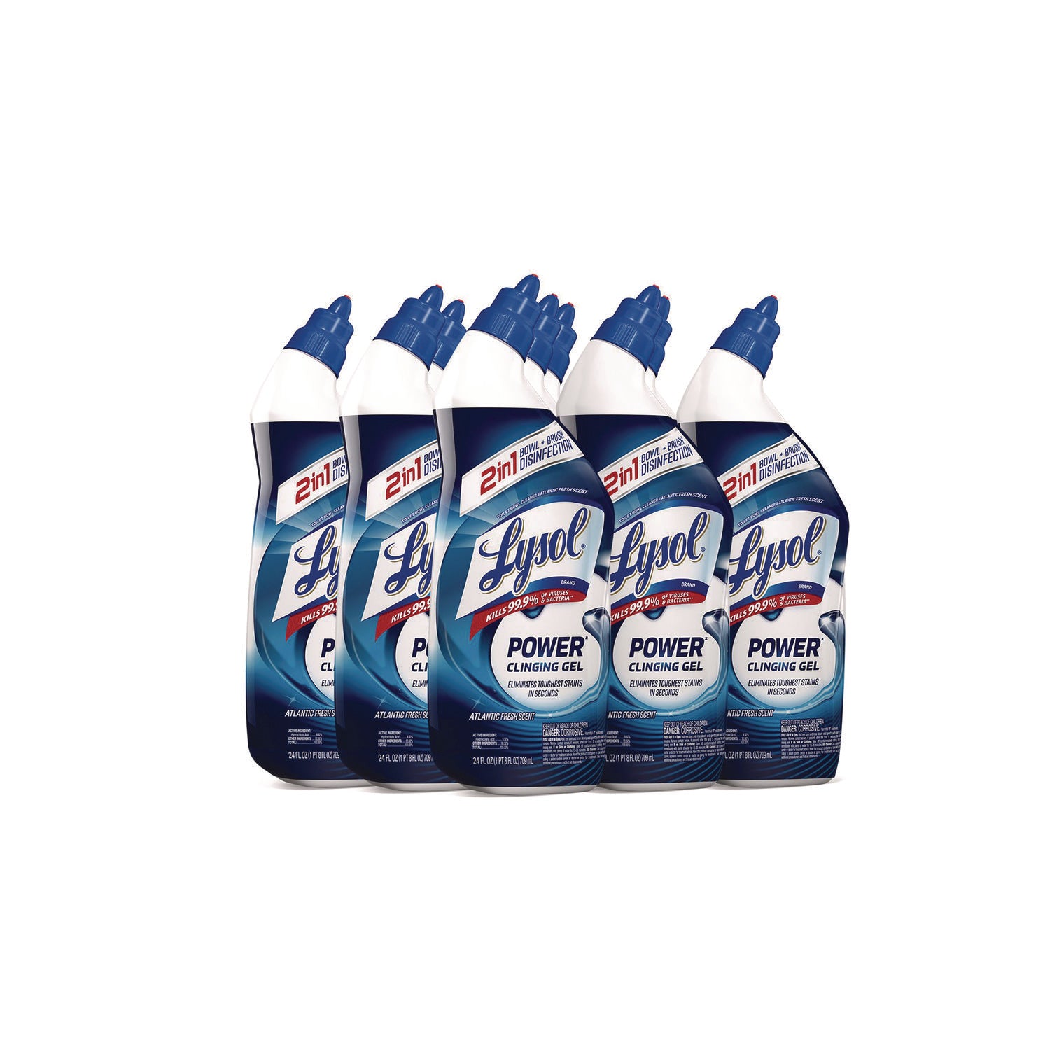 Disinfectant Toilet Bowl Cleaner, Atlantic Fresh, 24 oz Bottle, 9/Carton