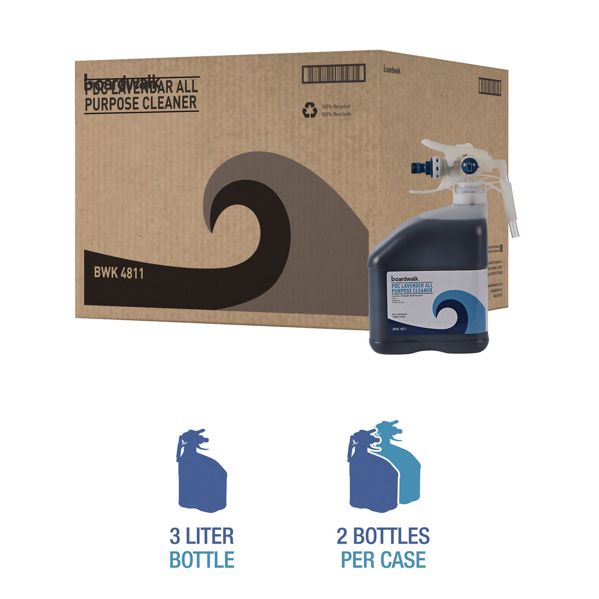 PDC All Purpose Cleaner, Lavender Scent, 3 Liter Bottle, 2/Carton