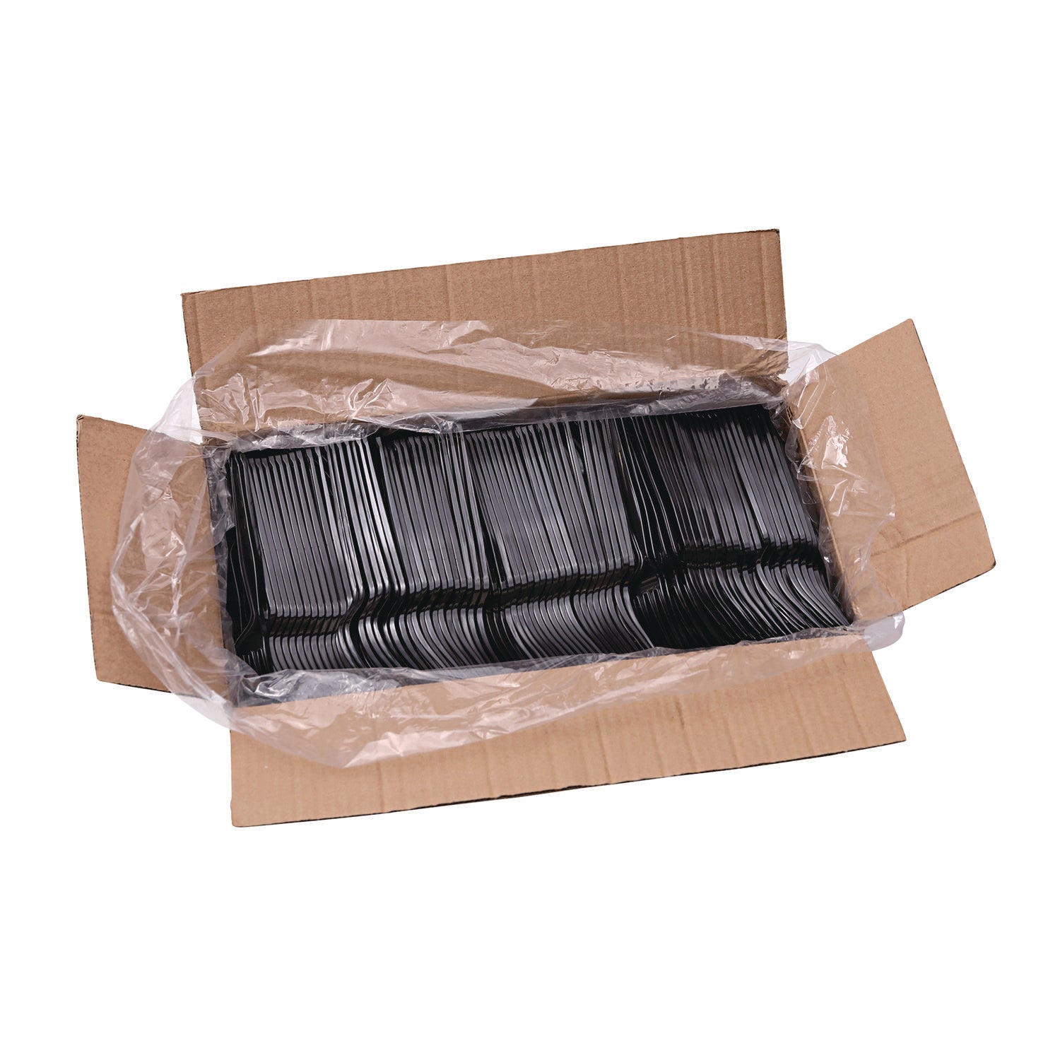 Heavyweight Polystyrene Cutlery, Fork, Black, 1000/Carton - 