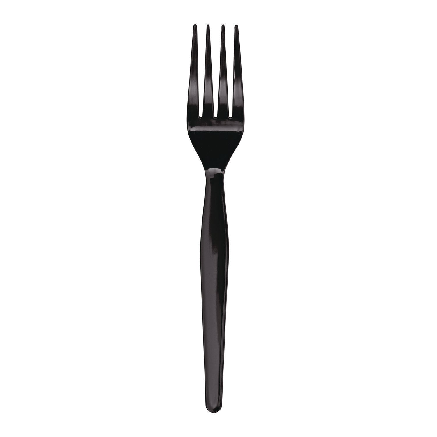 Heavyweight Polystyrene Cutlery, Fork, Black, 1000/Carton - 