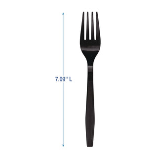 Heavyweight Polypropylene Cutlery, Fork, Black, 1000/Carton