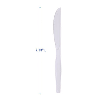 Mediumweight Polystyrene Cutlery, Knife, White, 10 Boxes of 100/Carton