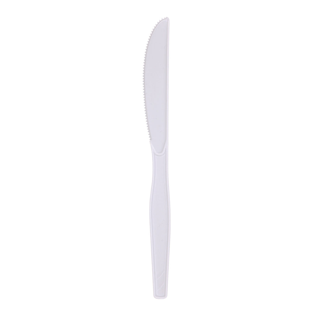 Mediumweight Polystyrene Cutlery, Knife, White, 10 Boxes of 100/Carton