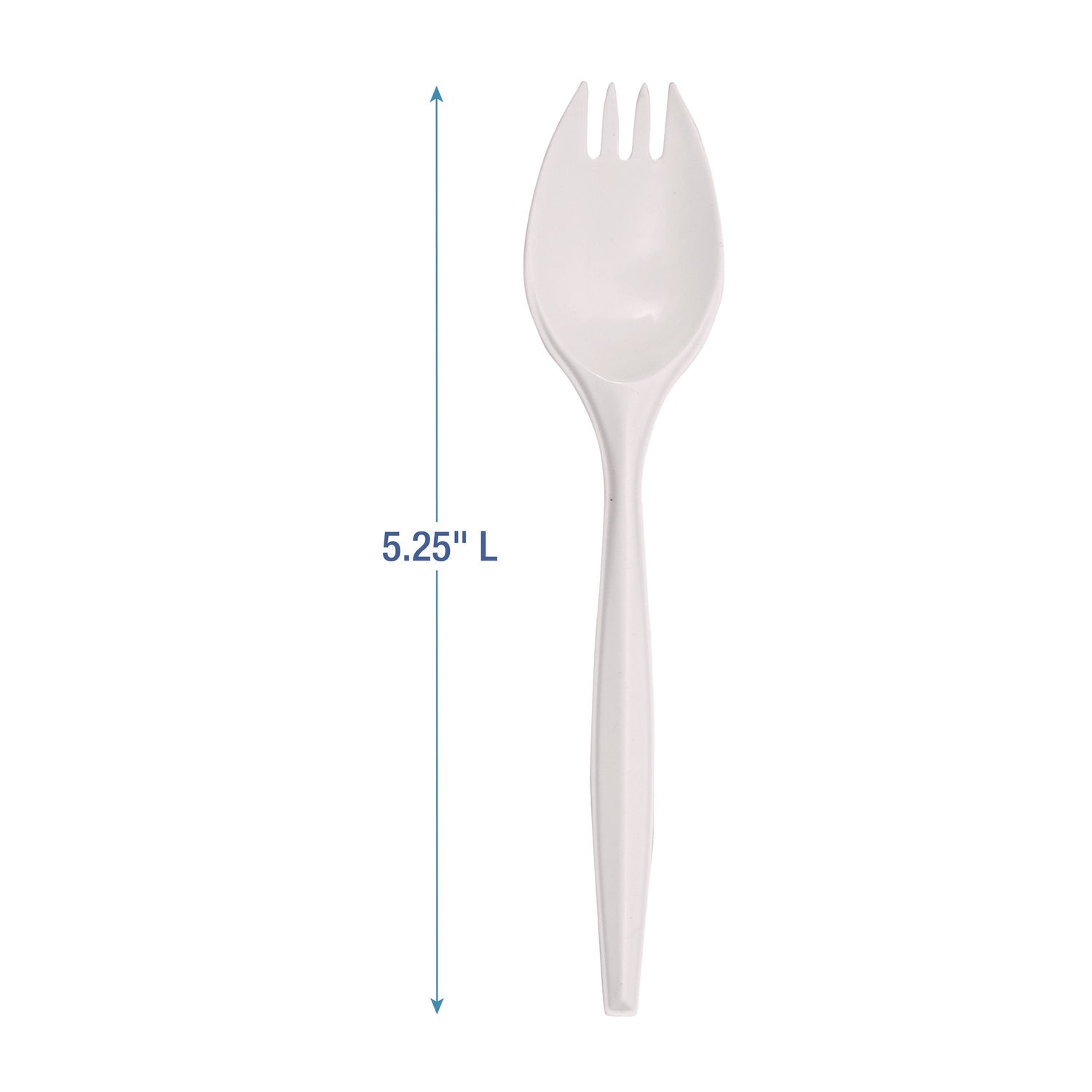 Mediumweight Polypropylene Cutlery, Spork, White, 1000/Carton - 3