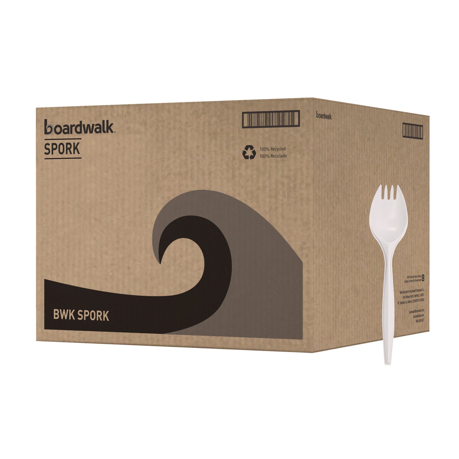 Mediumweight Polypropylene Cutlery, Spork, White, 1000/Carton - 1