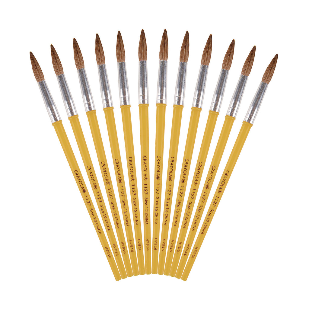 Watercolor Brush Set, Size 12, Camel-Hair Blend, Round Profile, 3/Pack - 