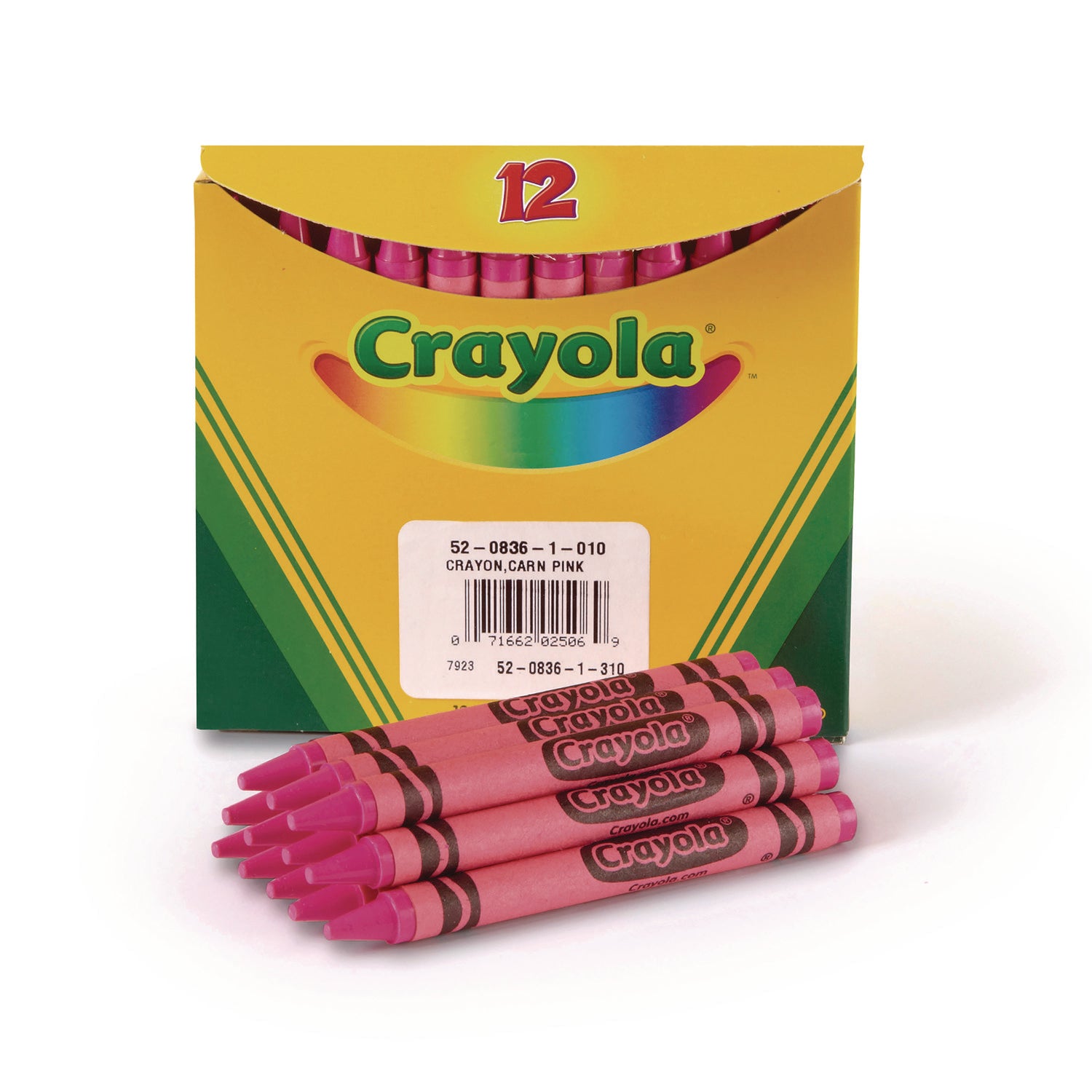 Bulk Crayons, Carnation Pink, 12/Box - 