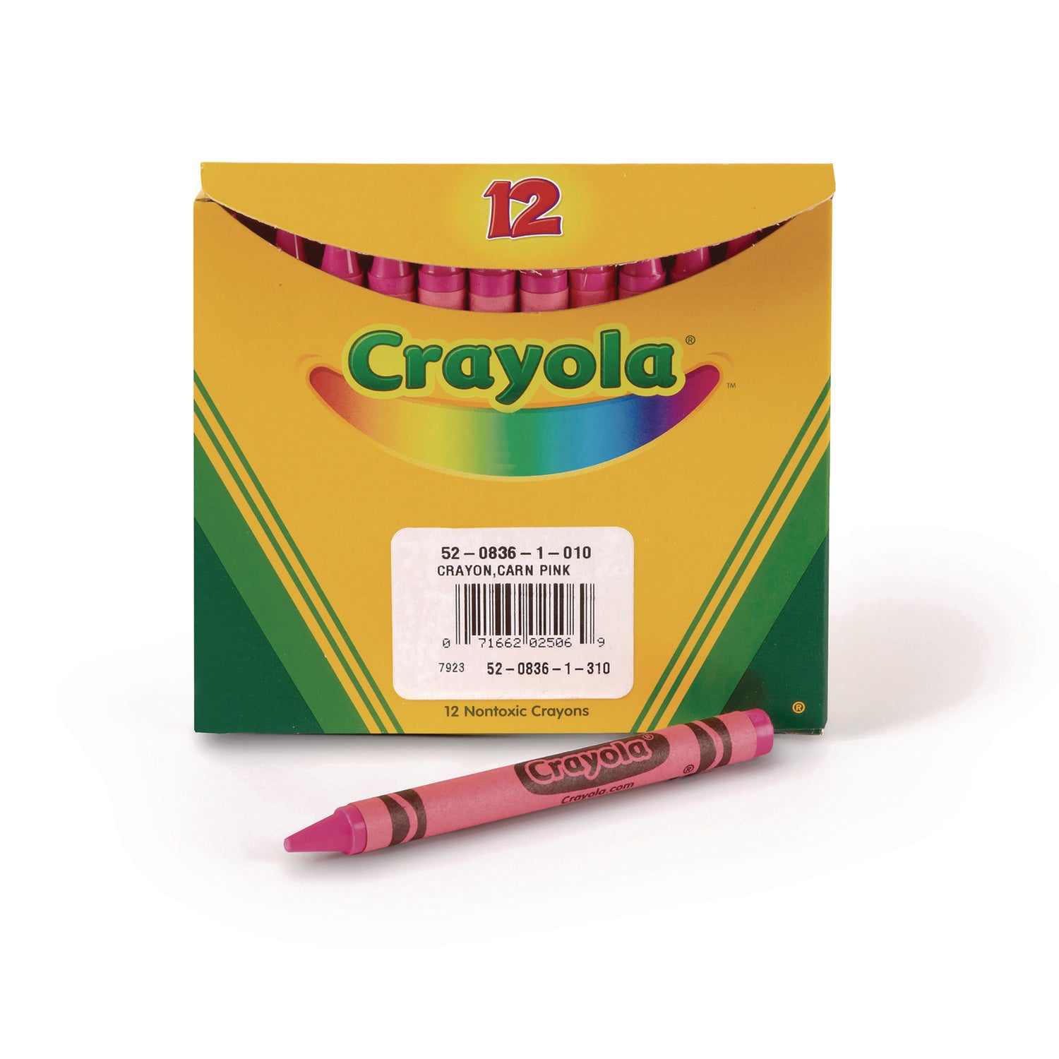 Bulk Crayons, Carnation Pink, 12/Box - 