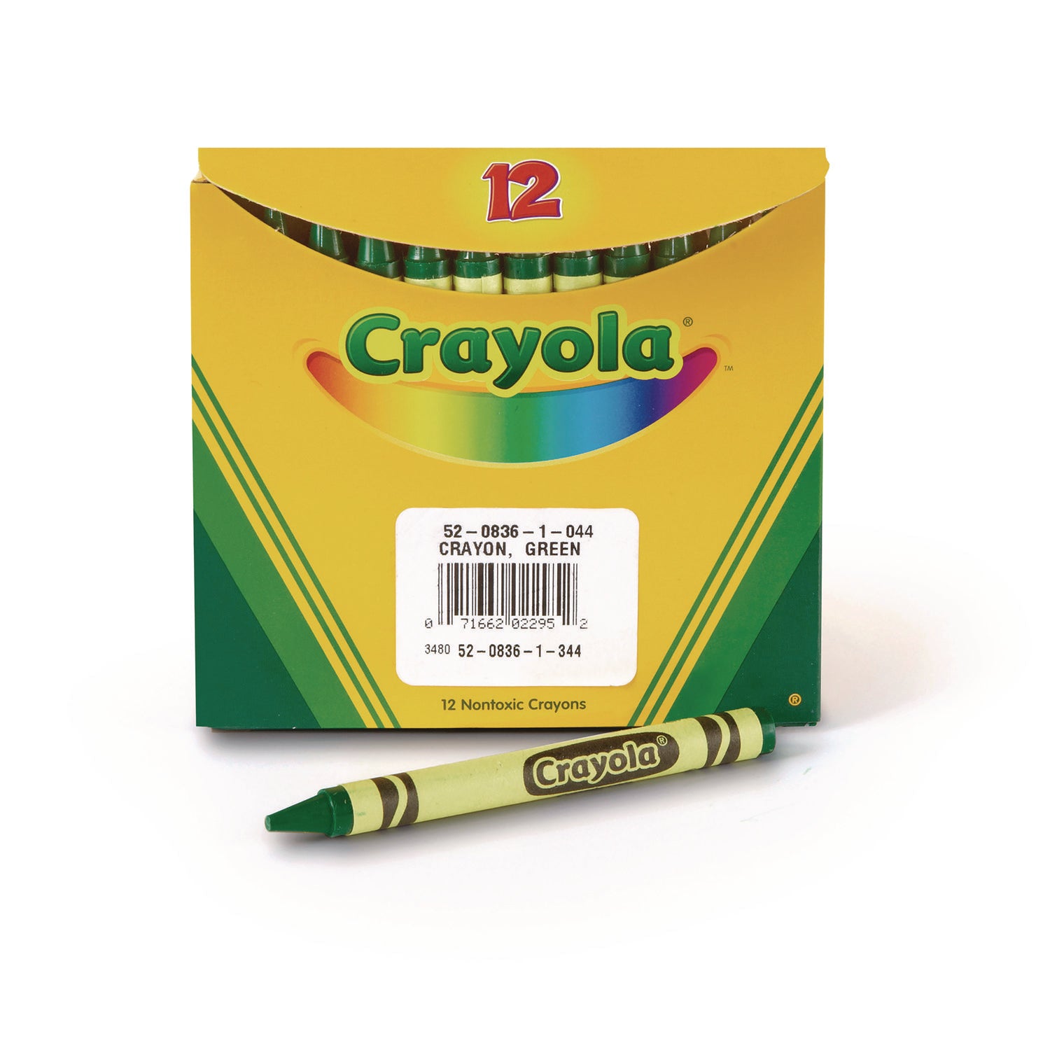 Bulk Crayons, Green, 12/Box - 