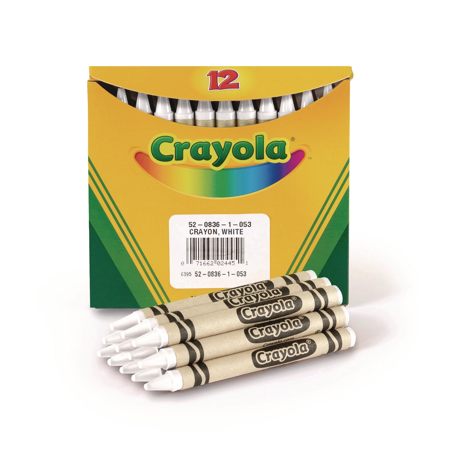 Bulk Crayons, White, 12/Box - 
