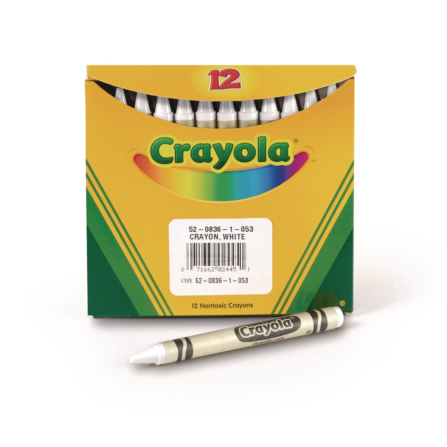 Bulk Crayons, White, 12/Box - 