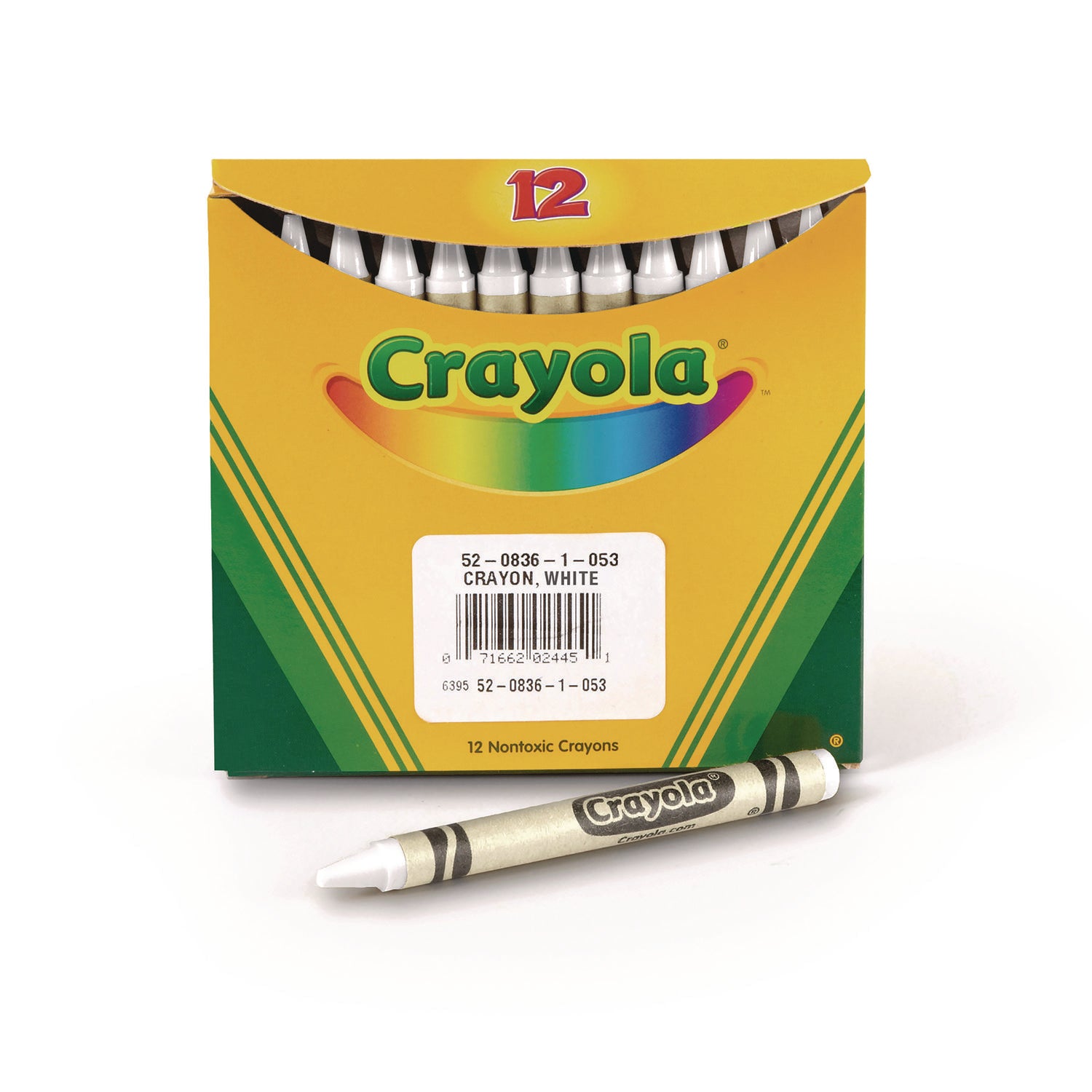 Bulk Crayons, White, 12/Box