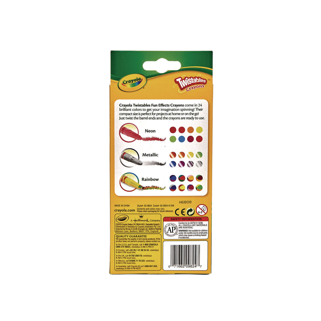 Twistables Mini Crayons, Assorted, 24/Pack