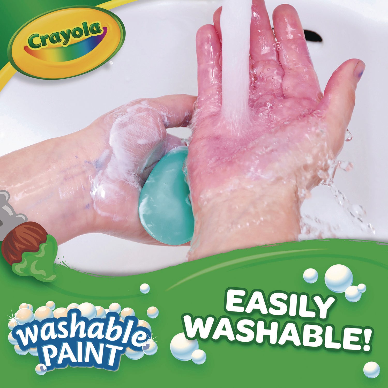 Washable Paint, Green, 16 oz Bottle