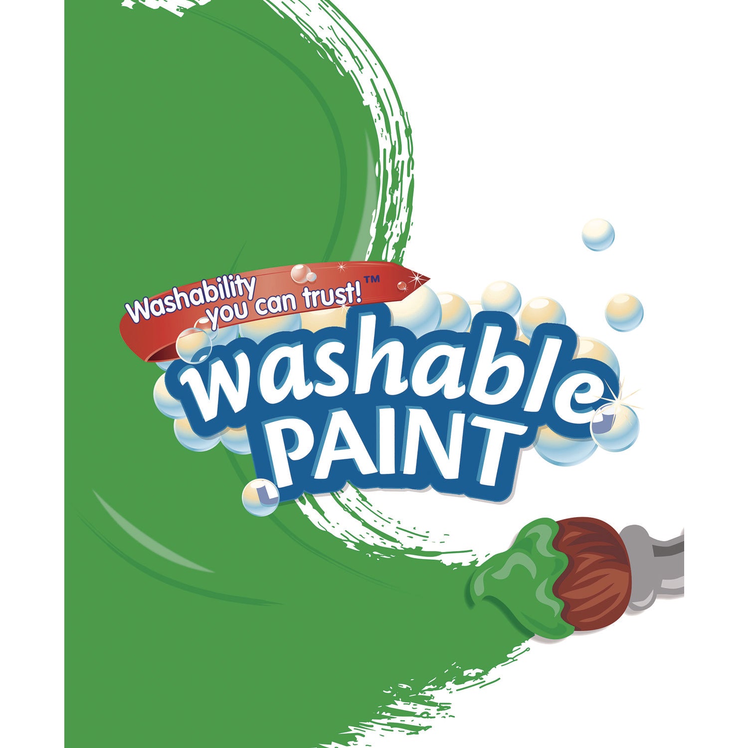 Washable Paint, Green, 1 gal Bottle - 