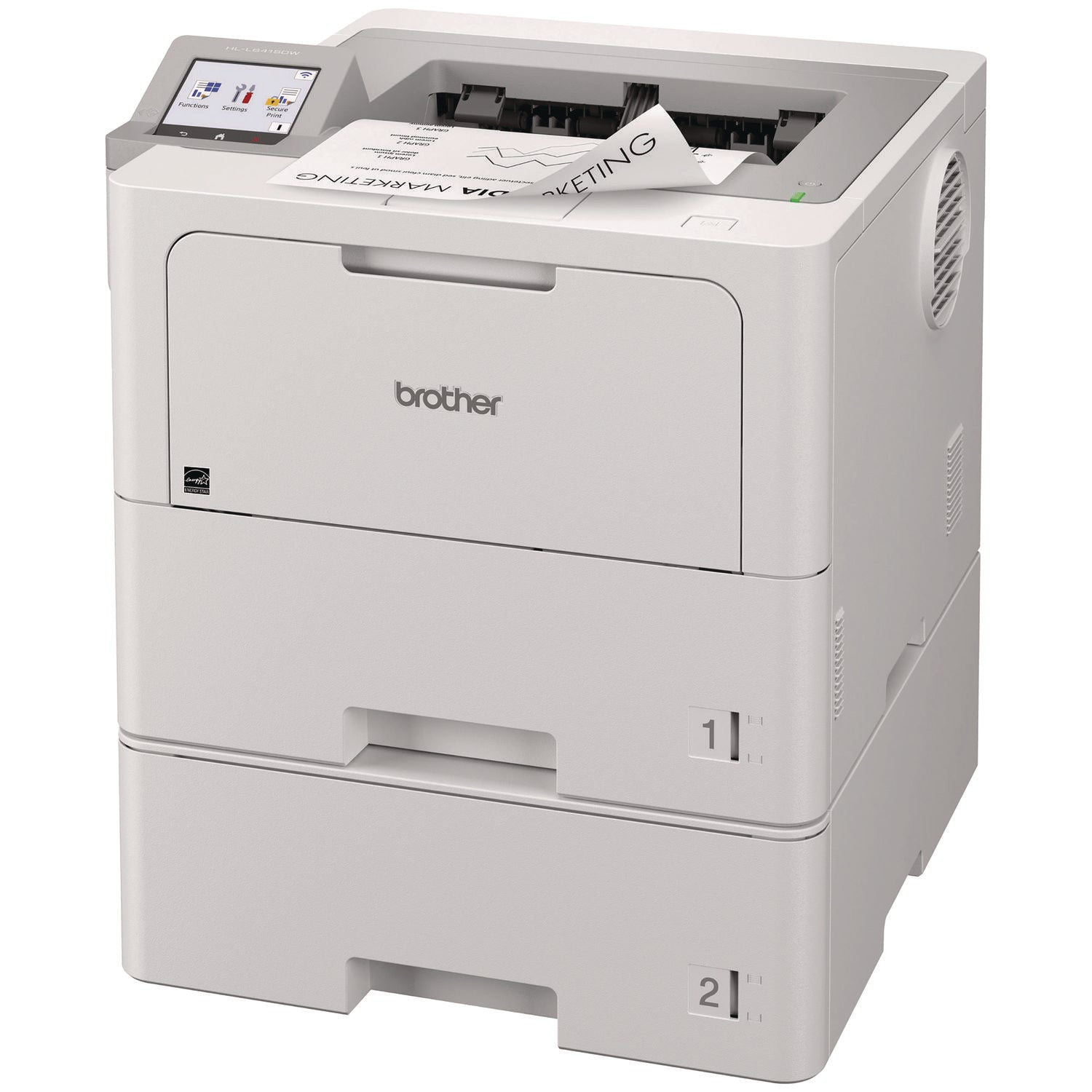 Brother HL HL-L6415DWT Desktop Wireless Laser Printer - Monochrome - 52 ppm Mono - 1200 x 1200 dpi Print - Automatic Duplex Print - 1140 Sheets Input - Ethernet - Wireless LAN - Wi-Fi Direct - 160000 Pages Duty Cycle - Plain Paper Print - Gigabit Eth