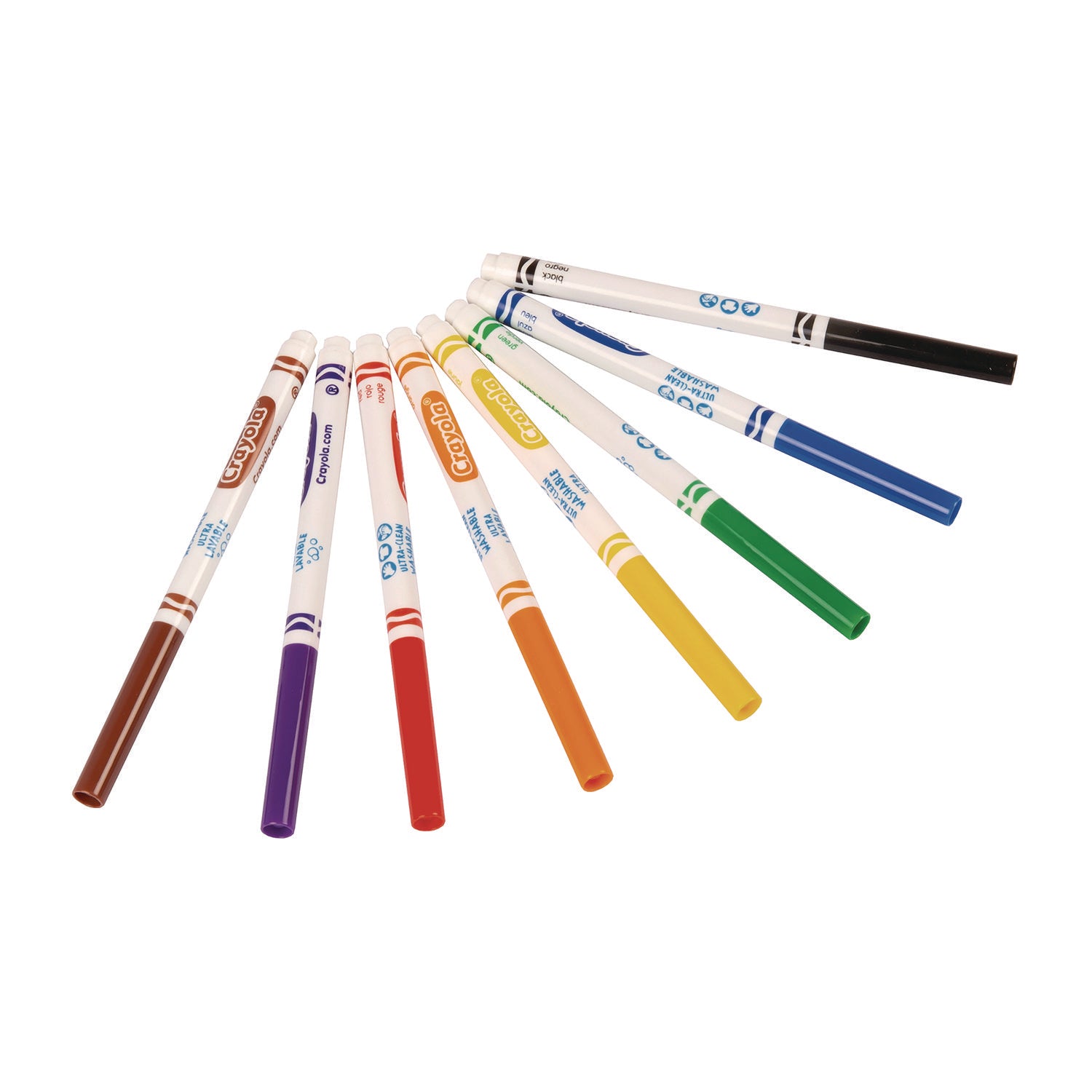 Ultra-Clean Washable Markers, Fine Bullet Tip, Assorted Colors, 8/Pack - 