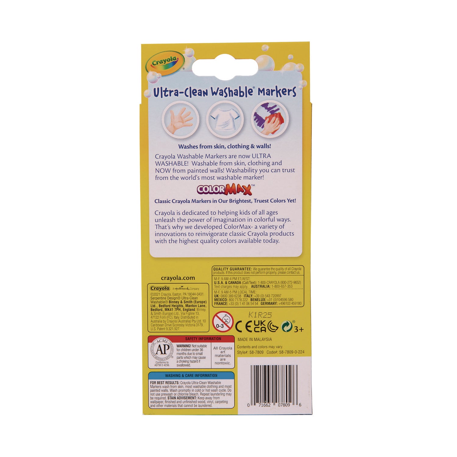 Ultra-Clean Washable Markers, Fine Bullet Tip, Assorted Colors, 8/Pack