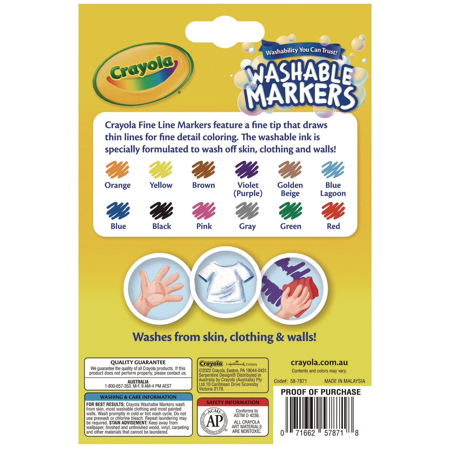 Ultra-Clean Washable Markers, Fine Bullet Tip, Assorted Colors, Dozen