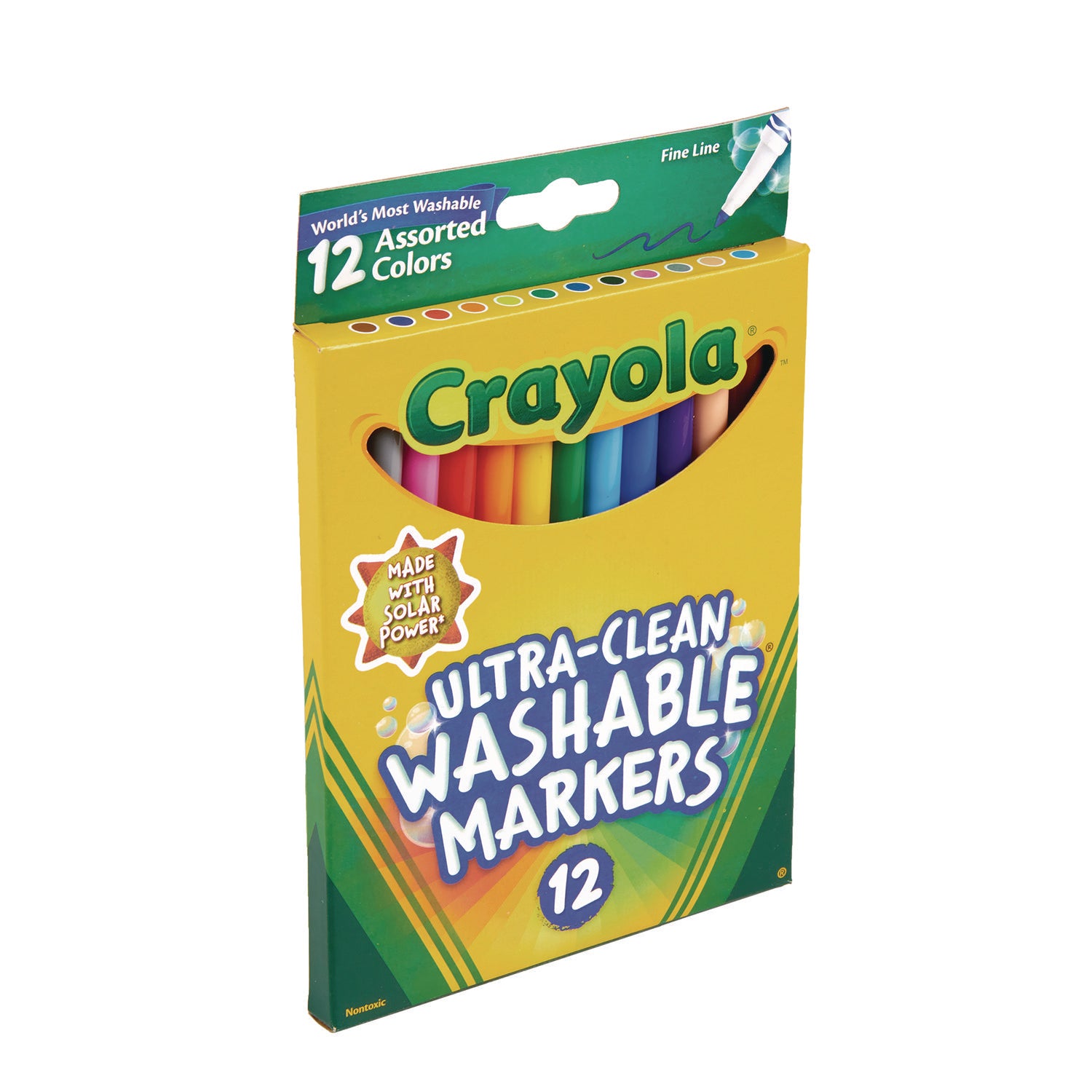 Ultra-Clean Washable Markers, Fine Bullet Tip, Assorted Colors, Dozen - 