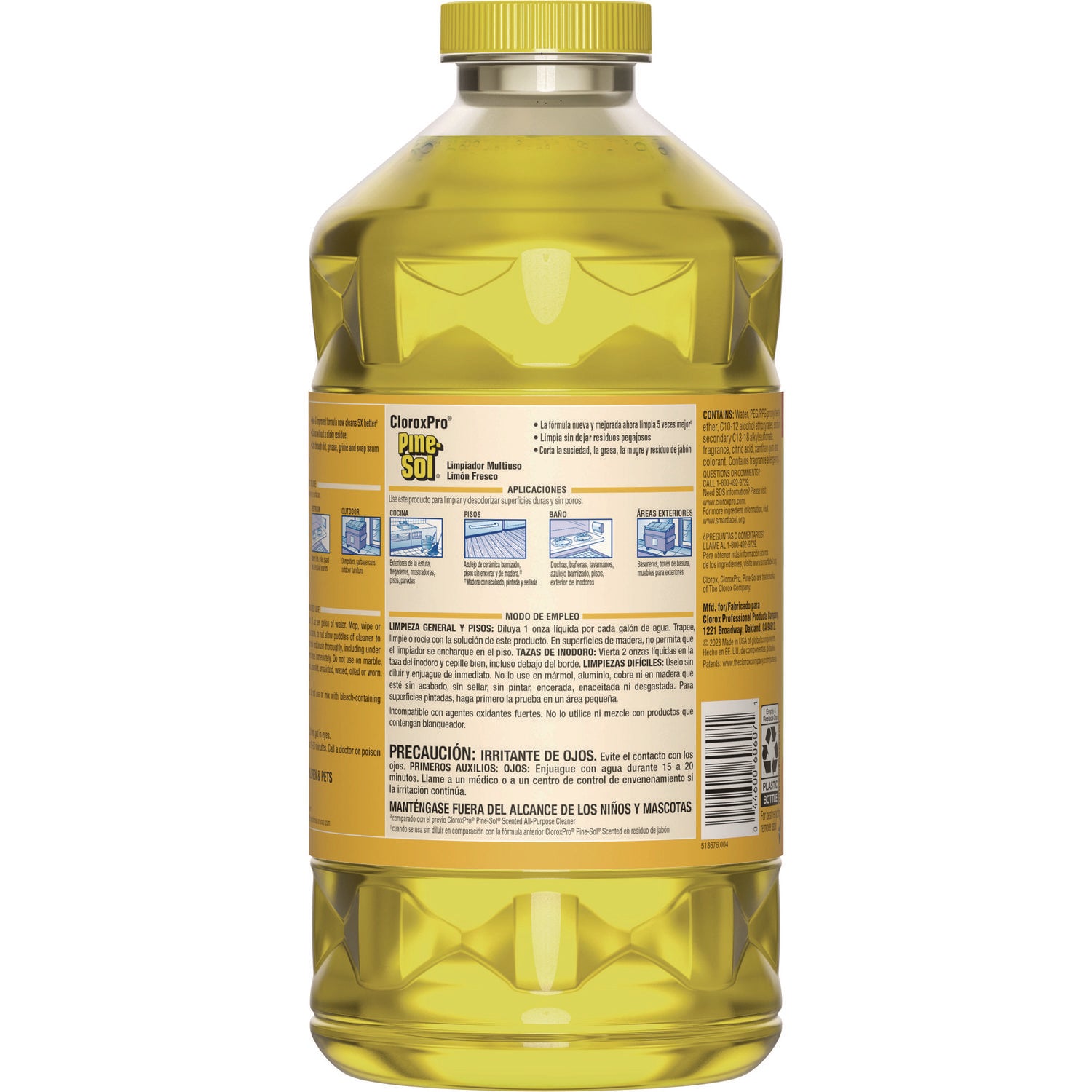 cloroxpro-multi-surface-cleaner-concentrated-lemon-fresh-scent-80-oz-bottle-3-carton_clo60607ct - 2