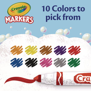 Non-Washable Marker, Broad Bullet Tip, Assorted Classic Colors, 10/Pack