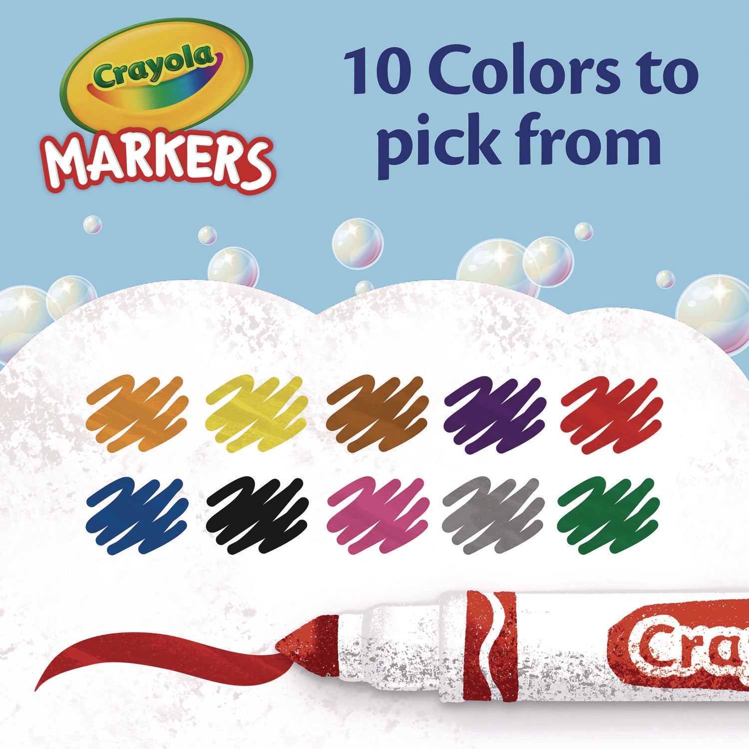 Non-Washable Marker, Broad Bullet Tip, Assorted Classic Colors, 10/Pack