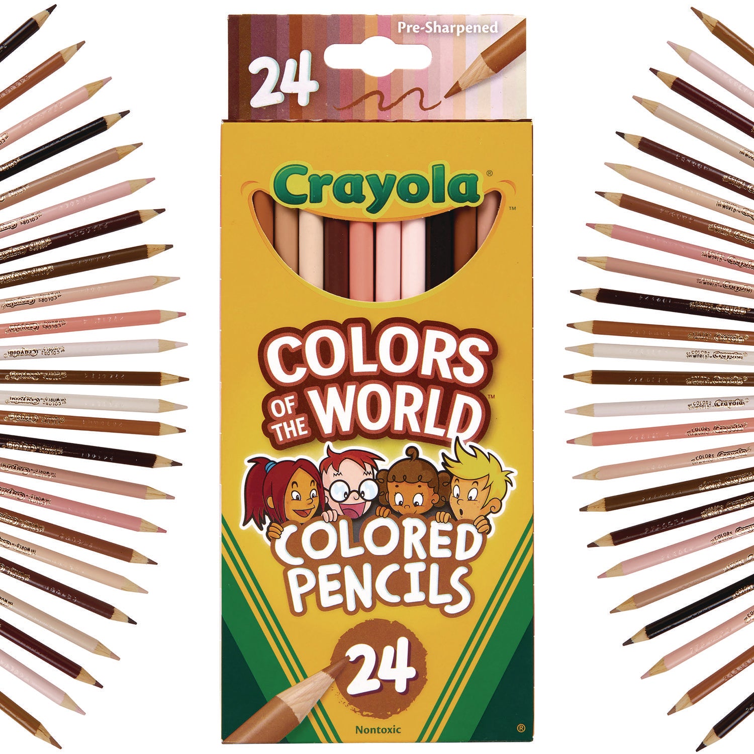 Colors of the World Colored Pencils, Assorted Lead and Barrel Colors, 24/Pack