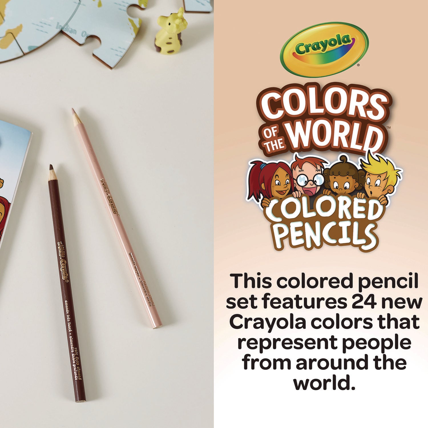 Colors of the World Colored Pencils, Assorted Lead and Barrel Colors, 24/Pack