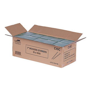 Renewable Wooden Stir Sticks, 7", 1,000/Pack, 10 Packs/Carton