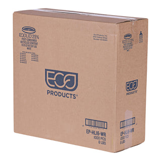 EcoLid 25% Recycled Content Hot Cup Lid, White, Fits 10 oz to 20 oz Cups, 100/Pack, 10 Packs/Carton - 