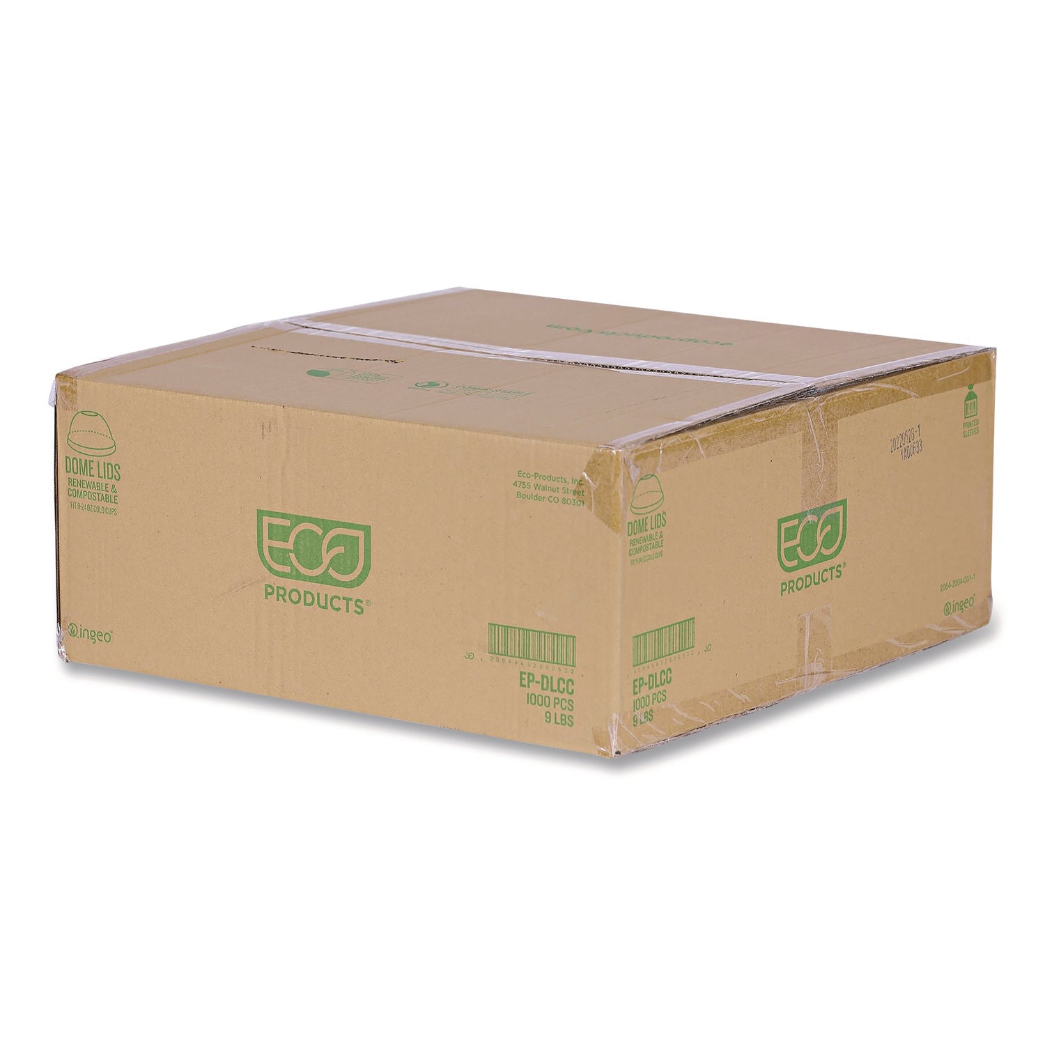 GreenStripe Renew and Comp Cold Cup Dome Lids, Fits 9 oz to 24 oz Cups, Clear, 100/Pack, 10 Packs/Carton