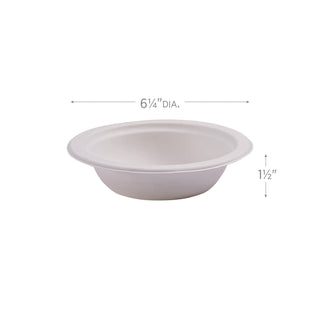 Renewable Sugarcane Bowls, 12 oz, Natural White, 50/Pack, 20 Packs/Carton - 