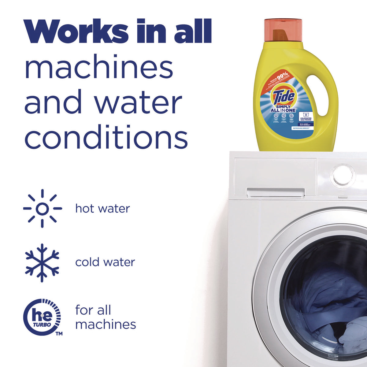 Simply Clean and Fresh Laundry Detergent, Refreshing Breeze, 64 Loads, 84 oz Bottle, 4/Carton