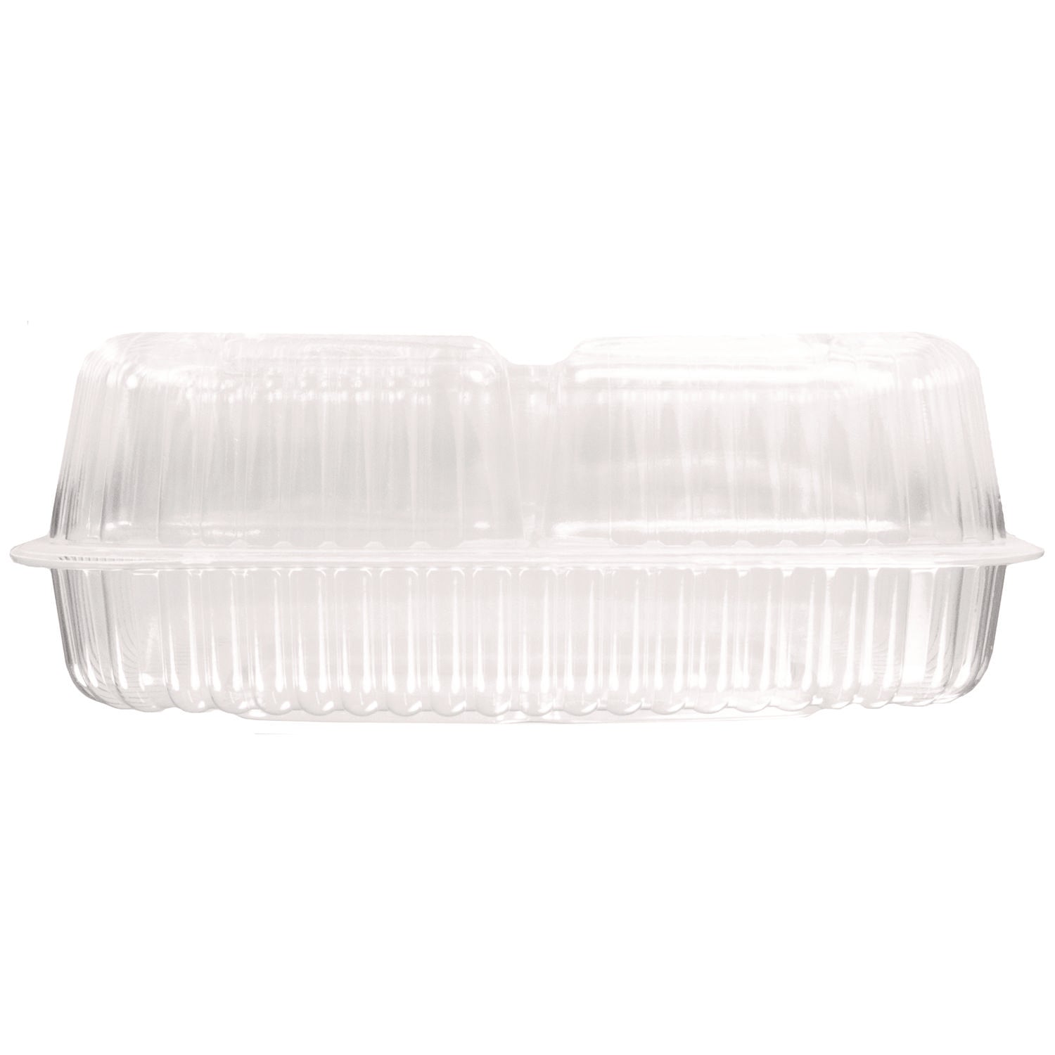 Handi-Lock Three-Compartment Food Container, 8 x 3 x 8.87, Clear, Plastic, 250/Carton