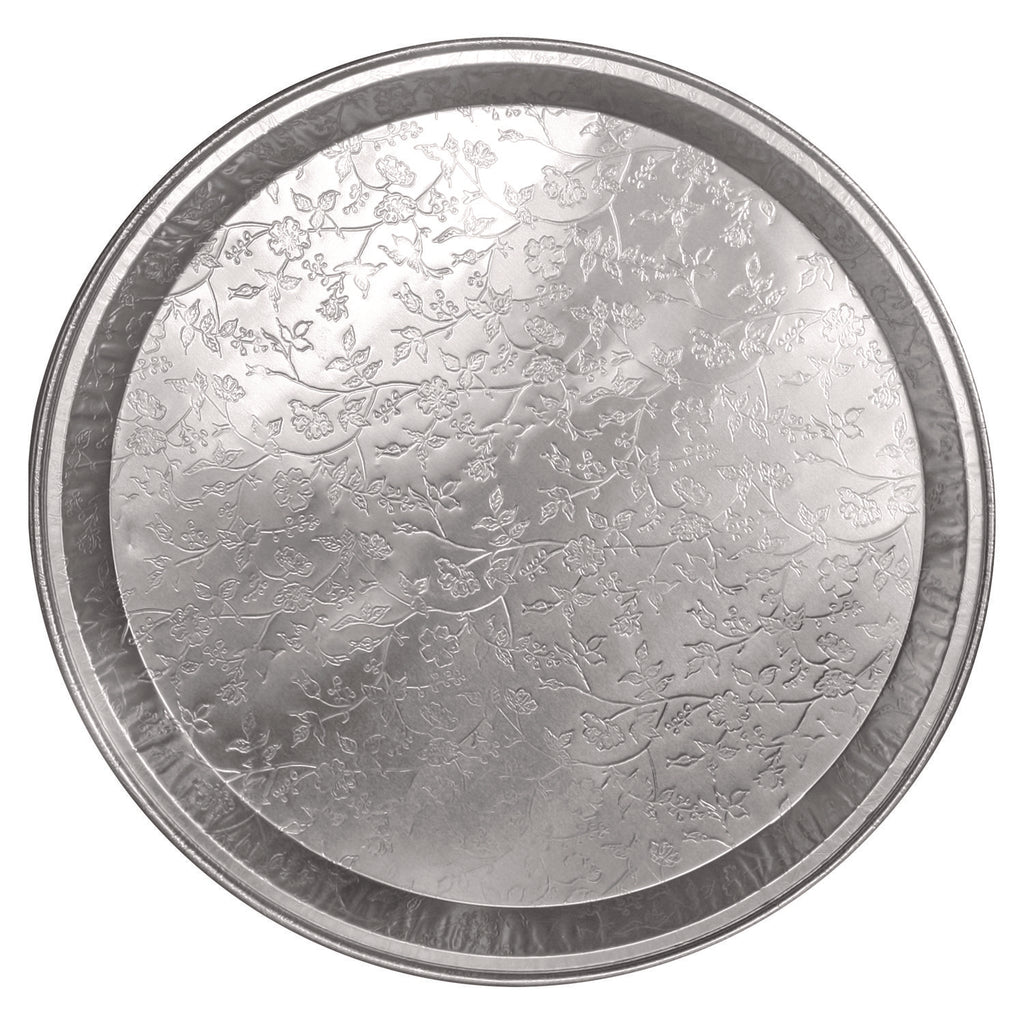 Aluminum Embossed Tray, 12" Diameter, 25/Carton