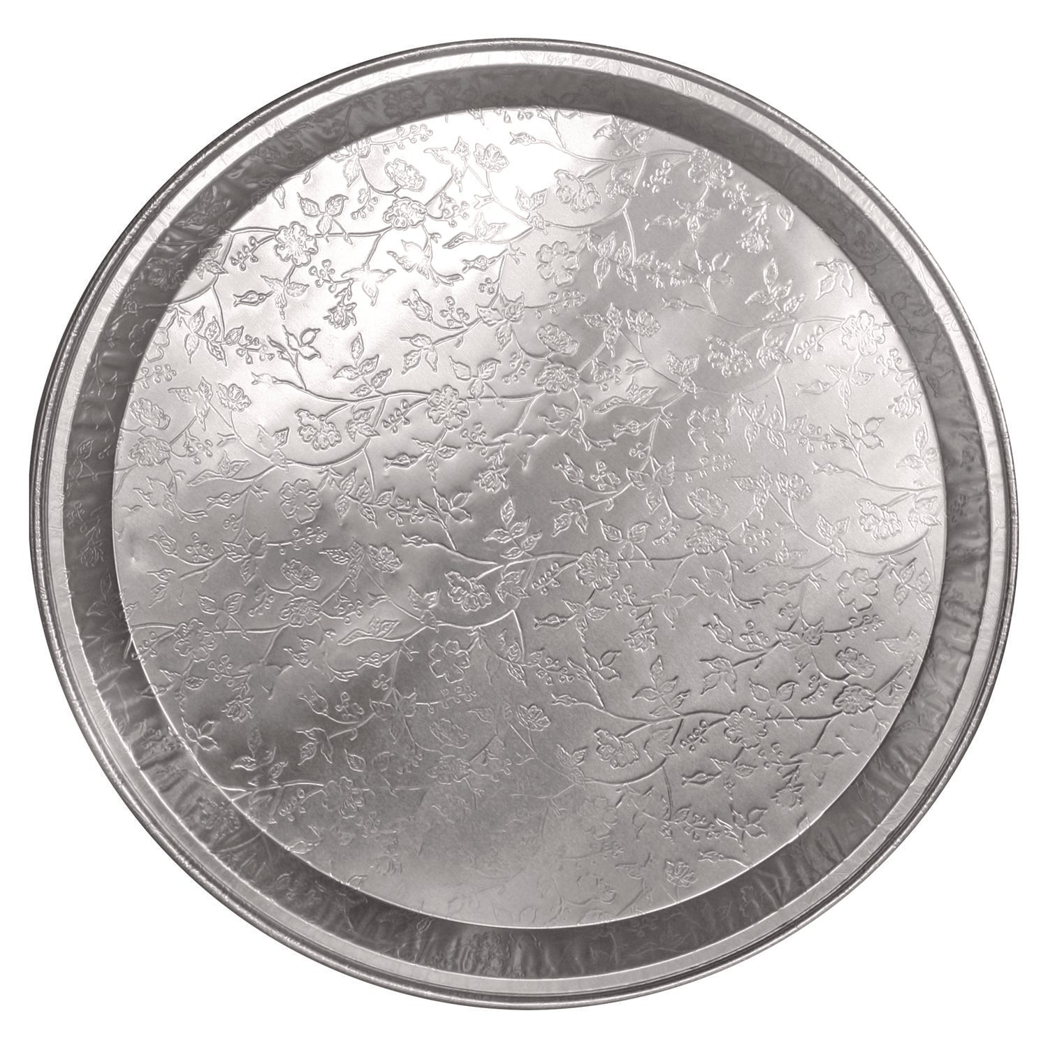 Aluminum Embossed Tray, 12" Diameter, 25/Carton