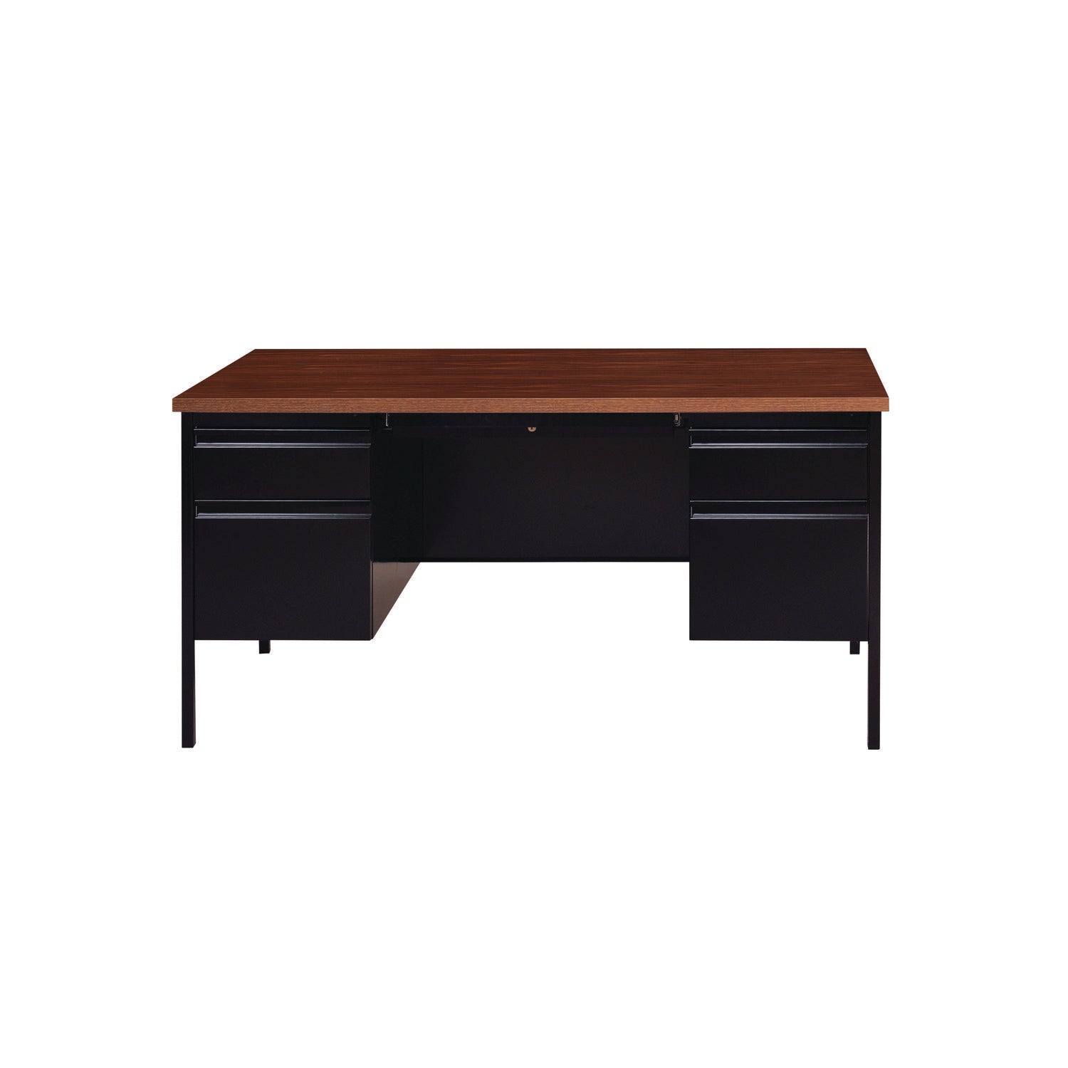 double-pedestal-steel-desk-60-x-30-x-295-mocha-black-black-legs_alehsd6030bm - 1