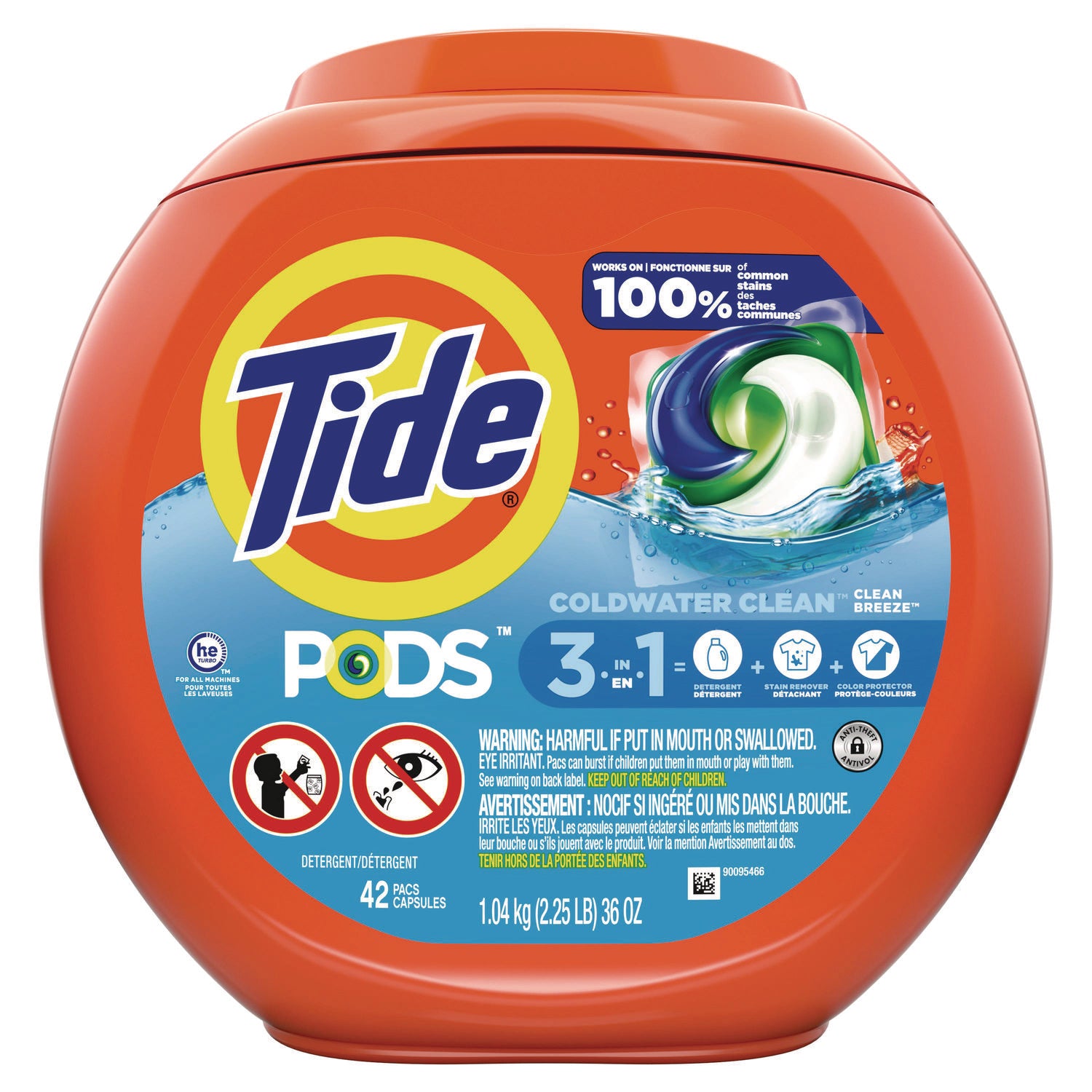 pods-laundry-detergent-clean-breeze-36-oz-tub-42-pacs-tub-4-tubs-carton_pgc00998ct - 1
