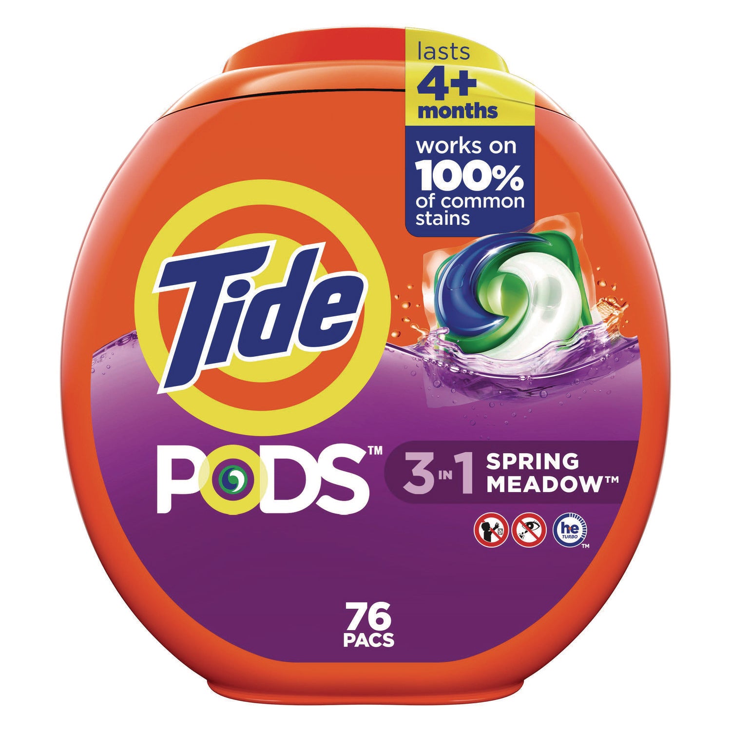 pods-laundry-detergent-spring-meadow-66-oz-tub-76-pacs-tub-4-tubs-carton_pgc09166ct - 2