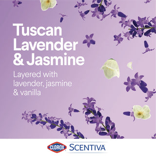 Clorox Scentiva Bleach-Free Disinfecting Wipes - Ready-To-Use Wipe - Tuscan Lavender & Jasmine Scent - 70 / Tub - 1 Each - White