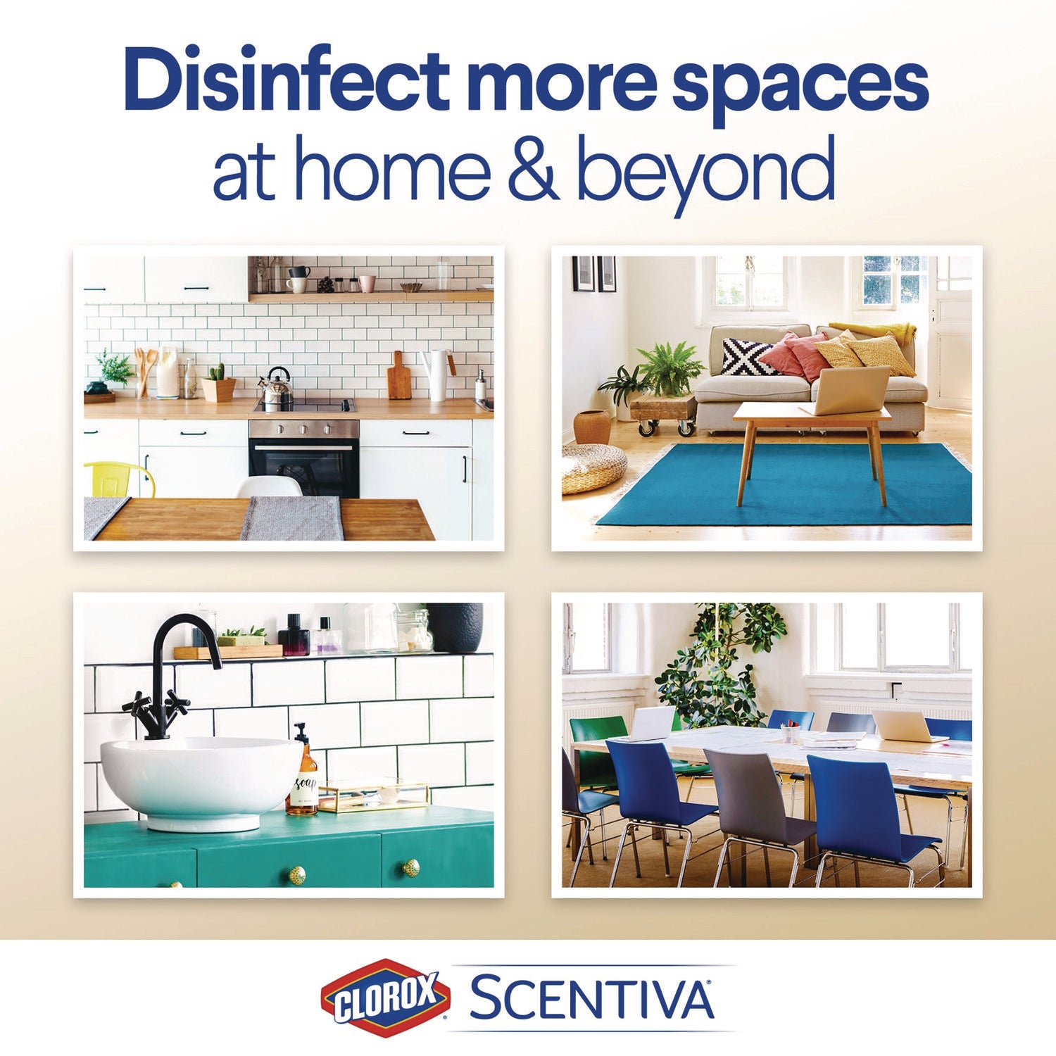 Clorox Scentiva Bleach-Free Disinfecting Wipes - Ready-To-Use Wipe - Tuscan Lavender & Jasmine Scent - 70 / Tub - 1 Each - White