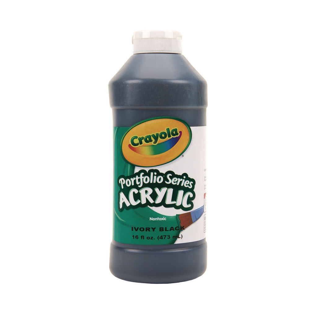 Crayola Portfolio Series Acrylic Paint - 16 fl oz - 1 Each - Ivory Black