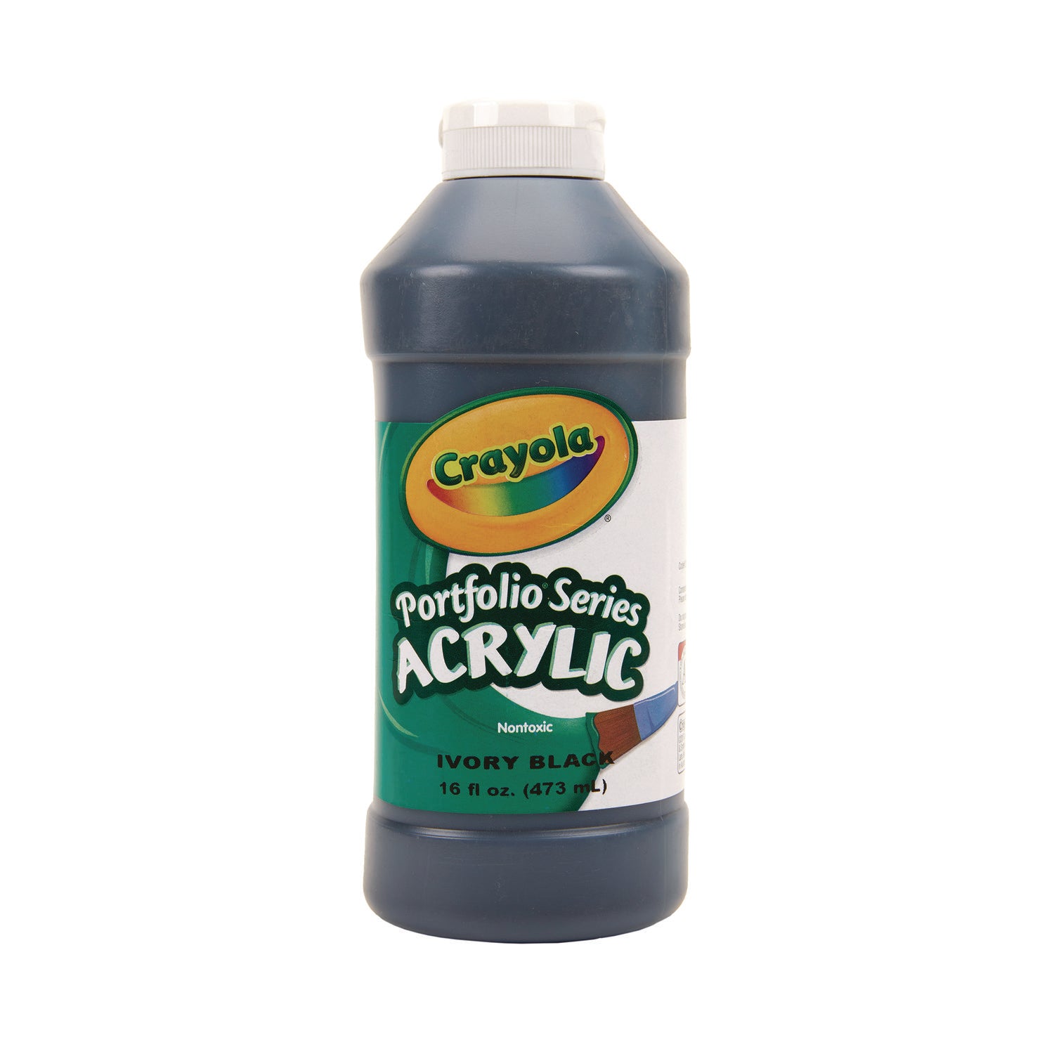 Crayola Portfolio Series Acrylic Paint - 16 fl oz - 1 Each - Ivory Black